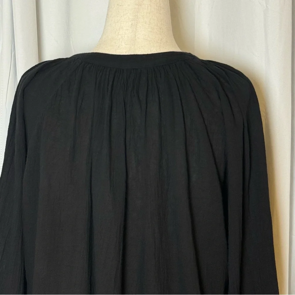 Honorine Paola Dress Cotton Gauze Coverup Black Oversized Womens Small - Picture 7 of 10